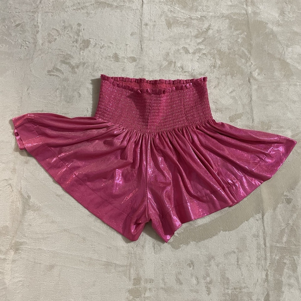 Queen Of Sparkles Swing Shorts Pink Women's Size Small‎ Shiny Sparkly Stretchy - Picture 8 of 8